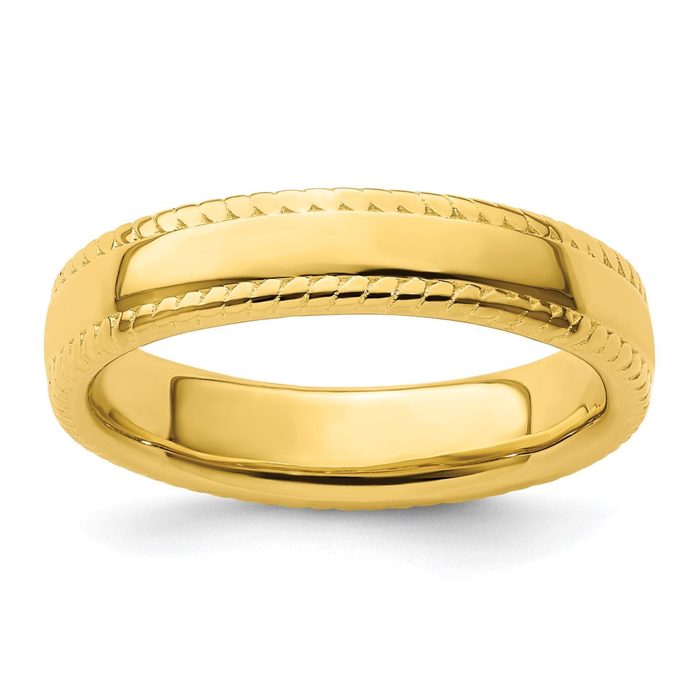 Sterling Silver Stackable Expressions Gold-plated Ring