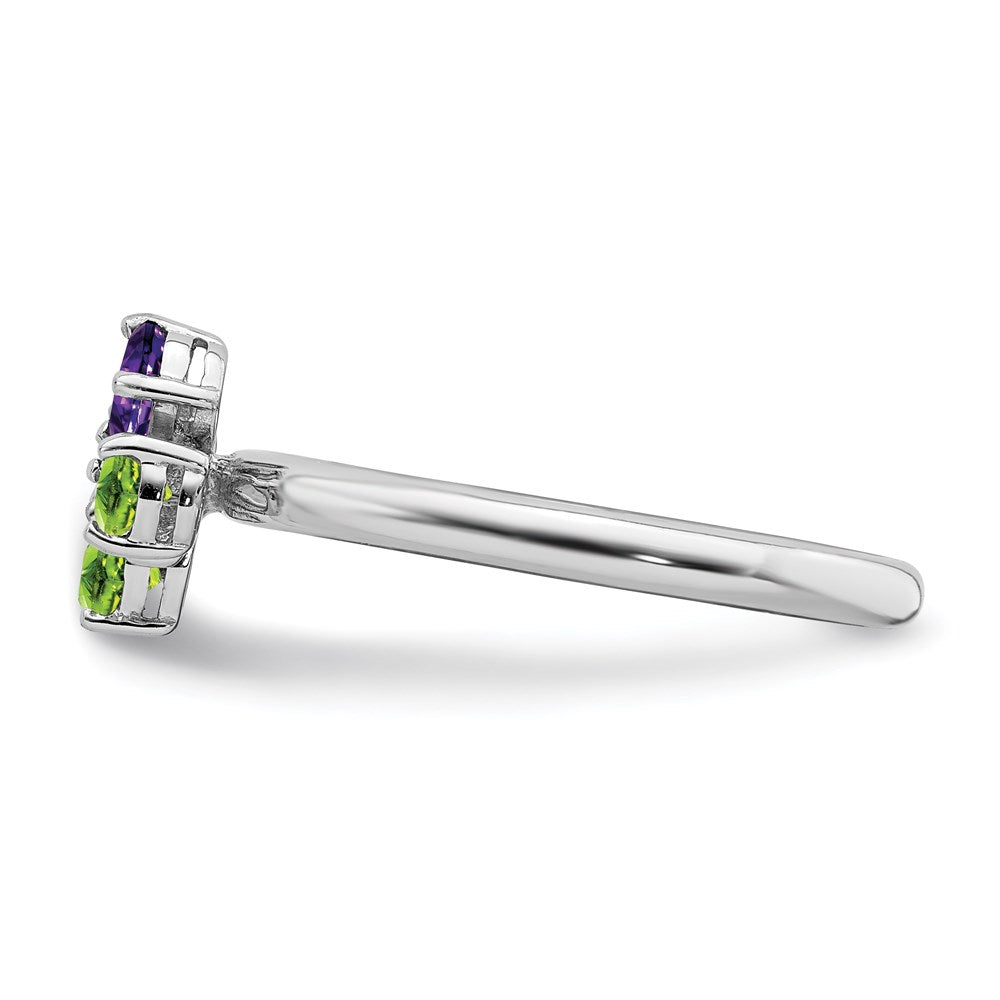 Sterling Silver Stackable Expressions Amethyst & Peridot Butterfly Ring