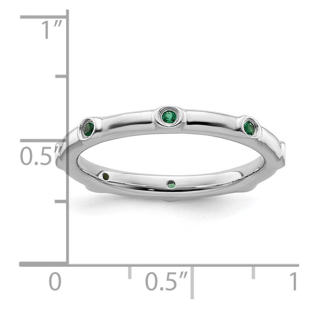 Sterling Silver Stackable Expressions Created Emerald Ring