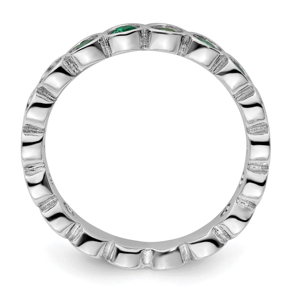 Sterling Silver Stackable Expressions Created Emerald Ring