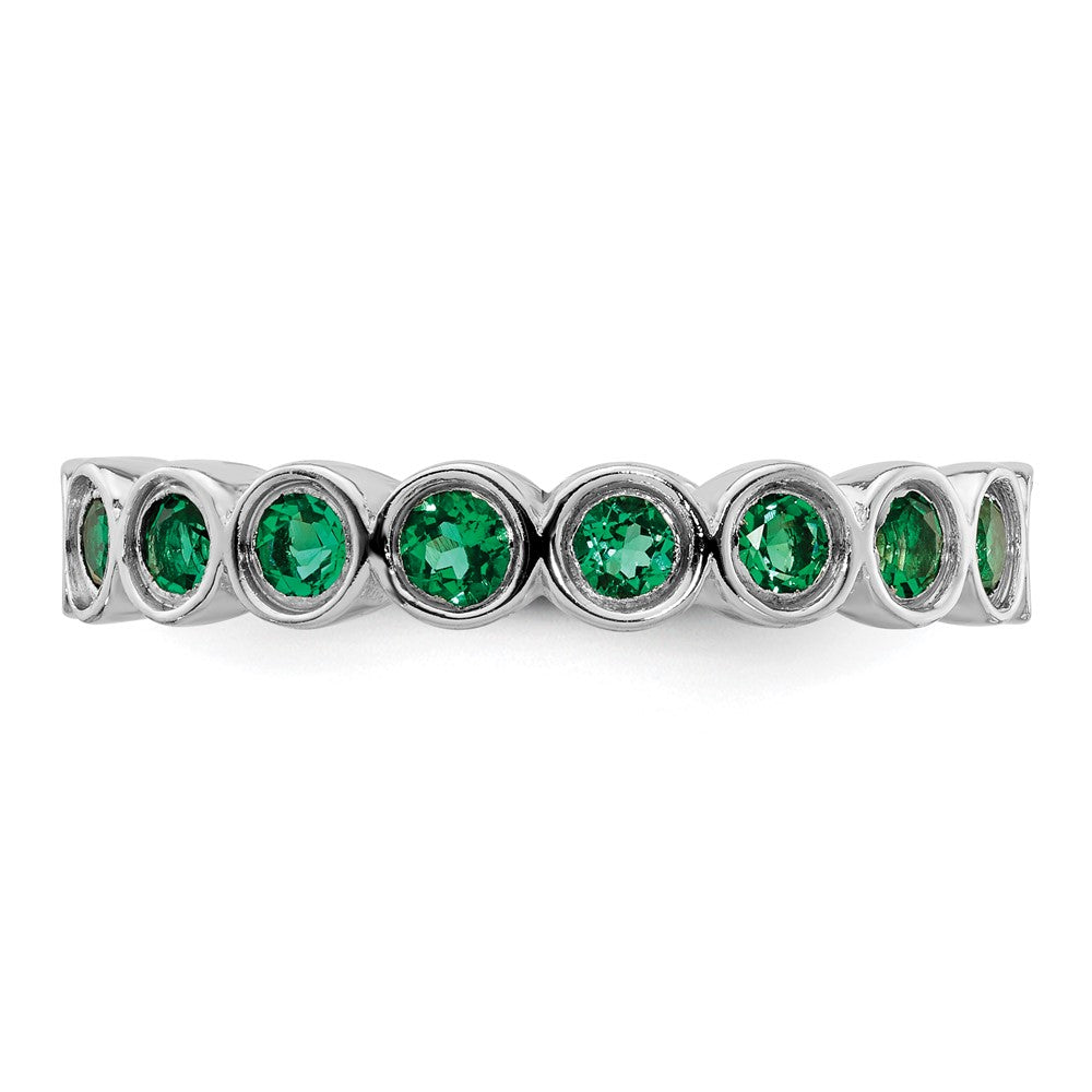 Sterling Silver Stackable Expressions Created Emerald Ring