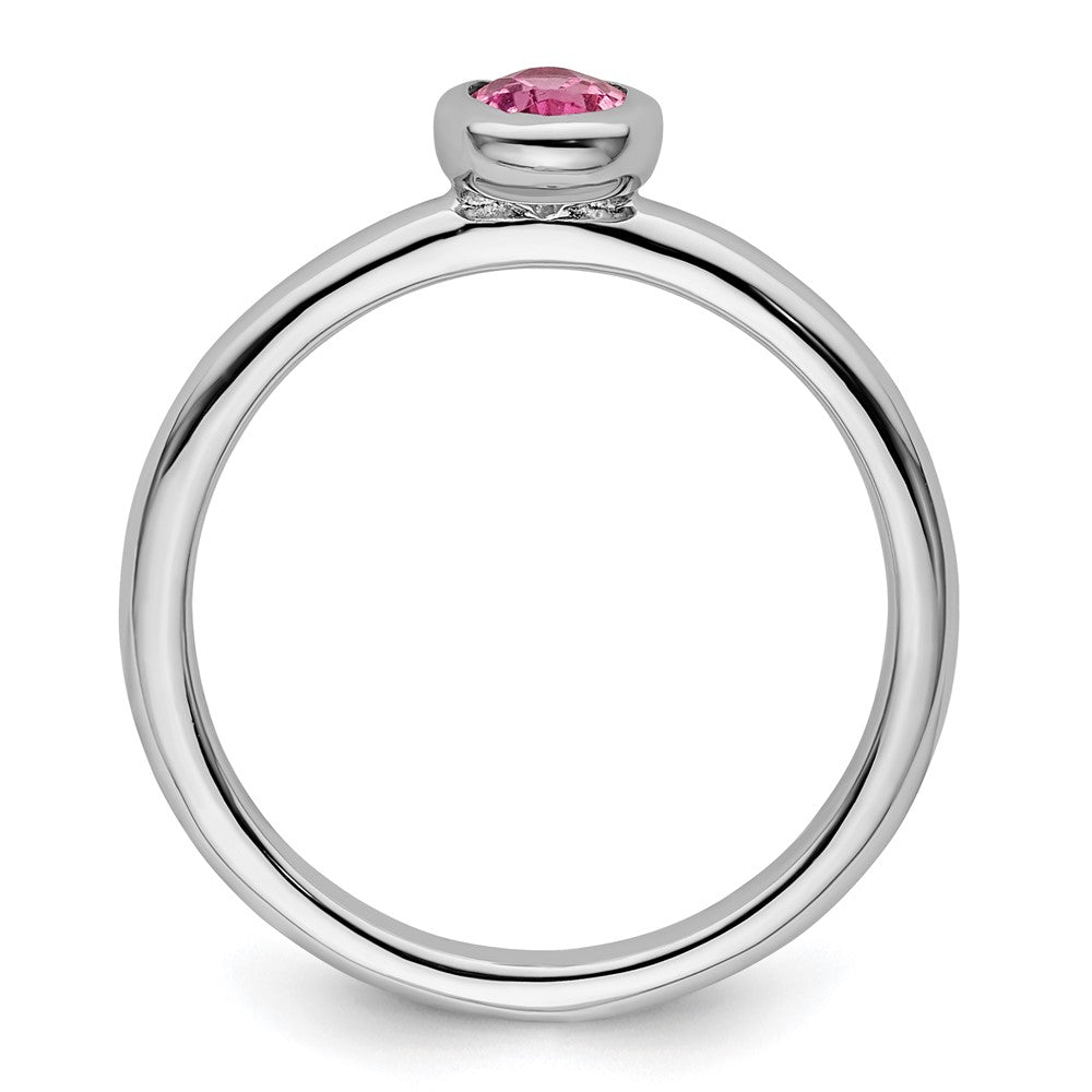 Sterling Silver Stackable Expressions Oval Pink Tourmaline Ring