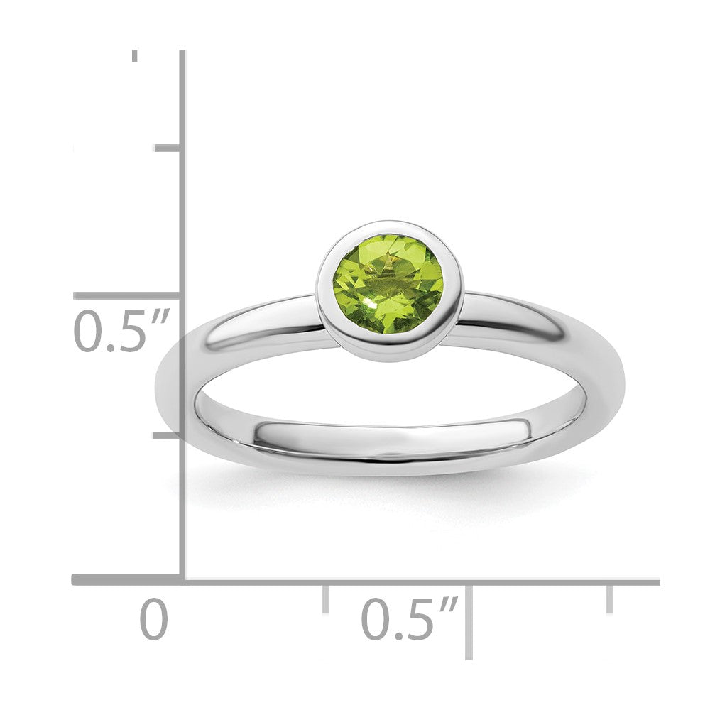 Sterling Silver Stackable Expressions Low 5mm Round Peridot Ring