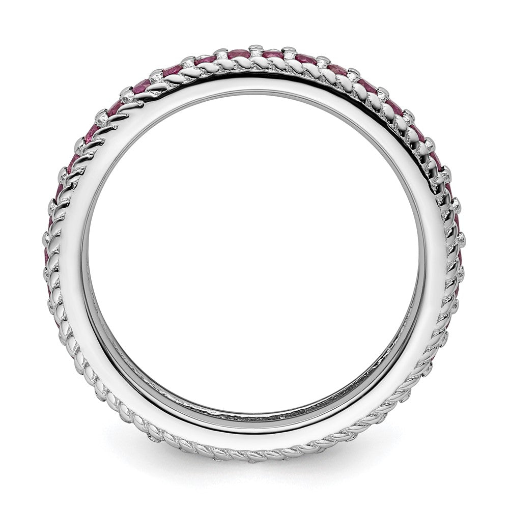 Sterling Silver Stackable Expressions Polished Created Ruby Eternity Ring