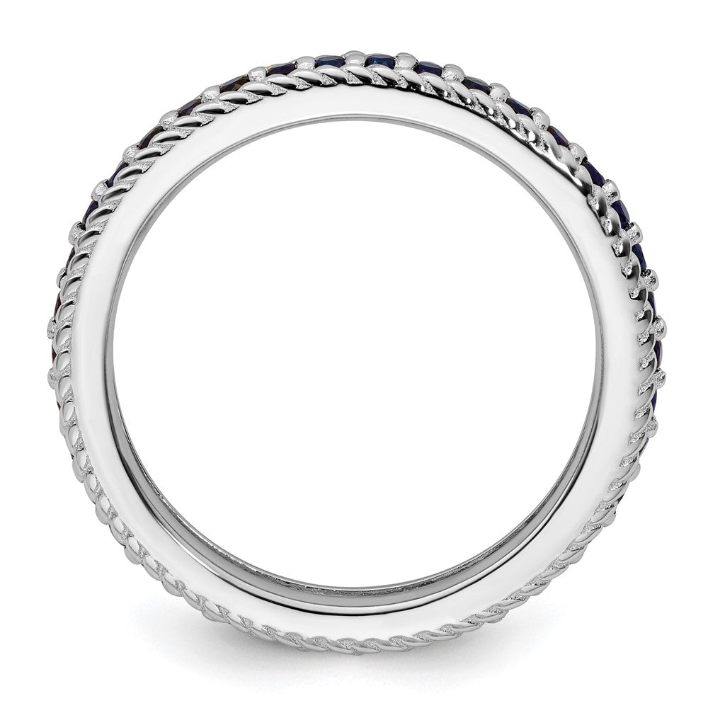 Sterling Silver Stackable Expressions Polished Cr. Sapphire Eternity Ring