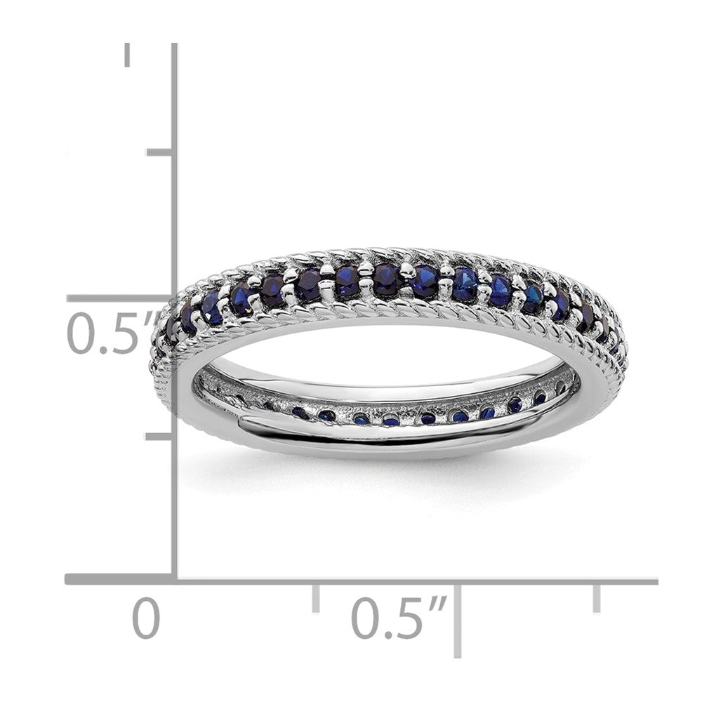 Sterling Silver Stackable Expressions Polished Cr. Sapphire Eternity Ring