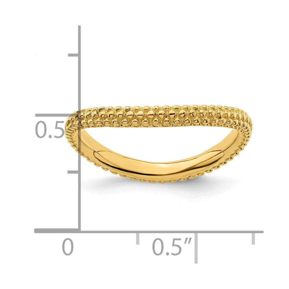 Sterling Silver Stackable Expressions Polished Gold-plated Wave Ring