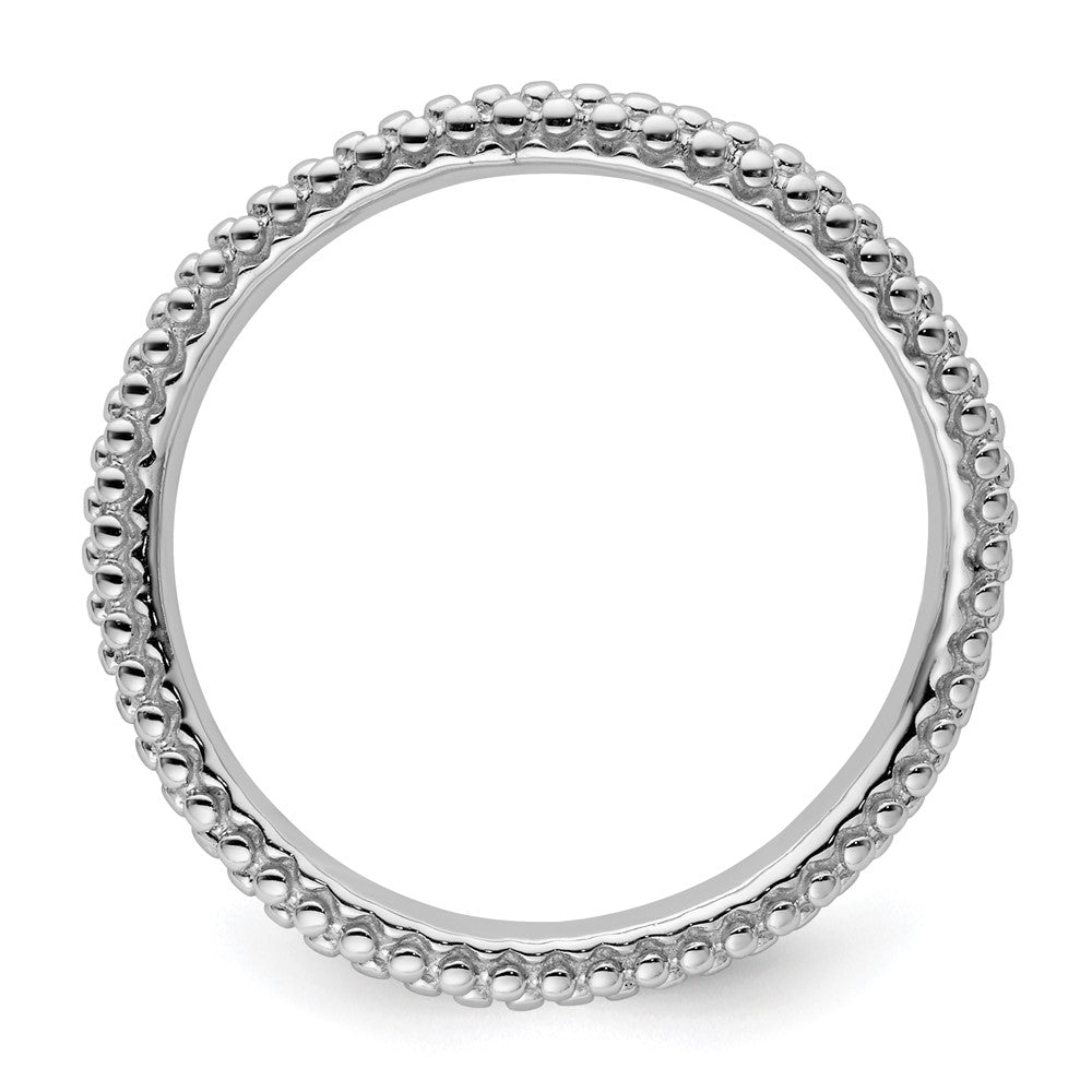 Sterling Silver Stackable Expressions Polished Rhodium-plated Wave Ring