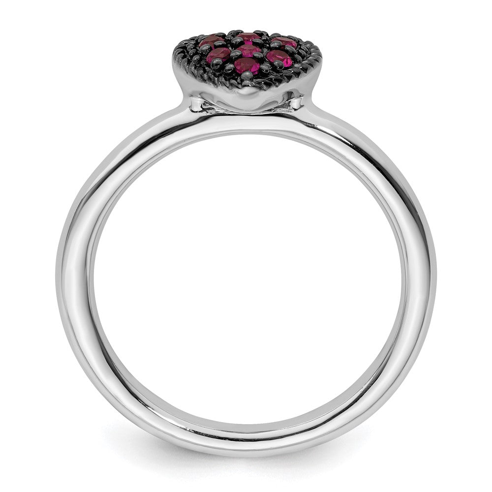 Sterling Silver Stackable Expressions Cr Ruby Heart Ring