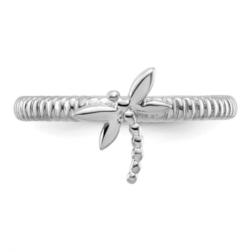 Sterling Silver Stackable Expressions Dragonfly Ring