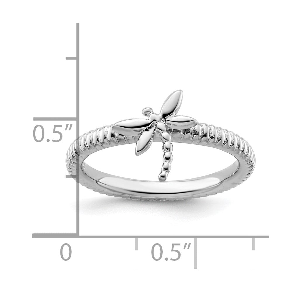 Sterling Silver Stackable Expressions Dragonfly Ring