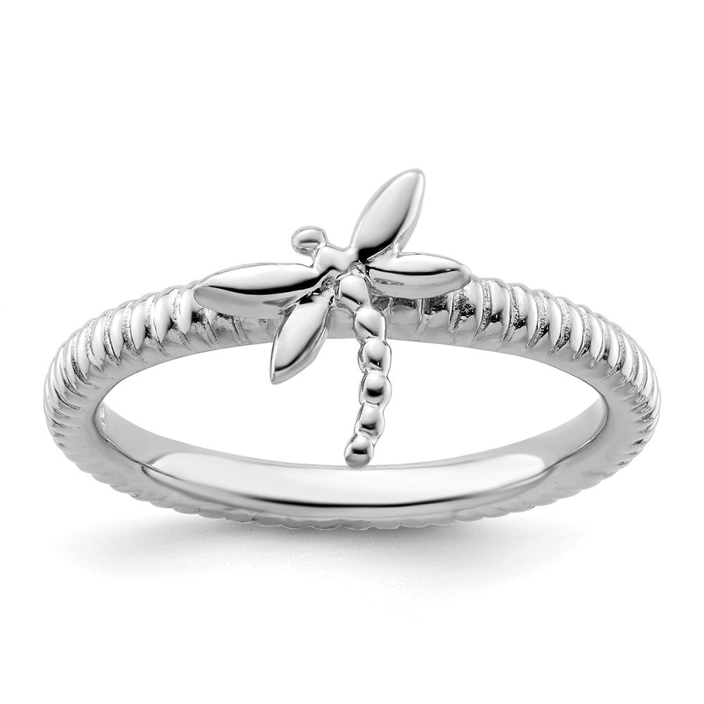 Sterling Silver Stackable Expressions Dragonfly Ring