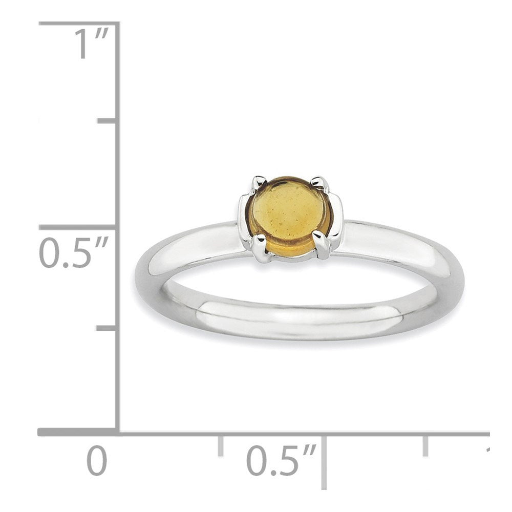 Sterling Silver Stackable Expressions Citrine Rhodium-plated Ring