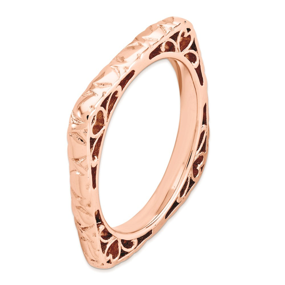 Sterling Silver Stackable Expressions Polished Pink-plated Square Ring