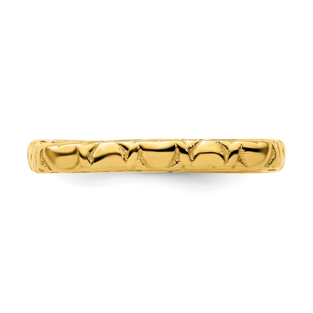 Sterling Silver Stackable Expressions Polished Gold-plated Square Ring