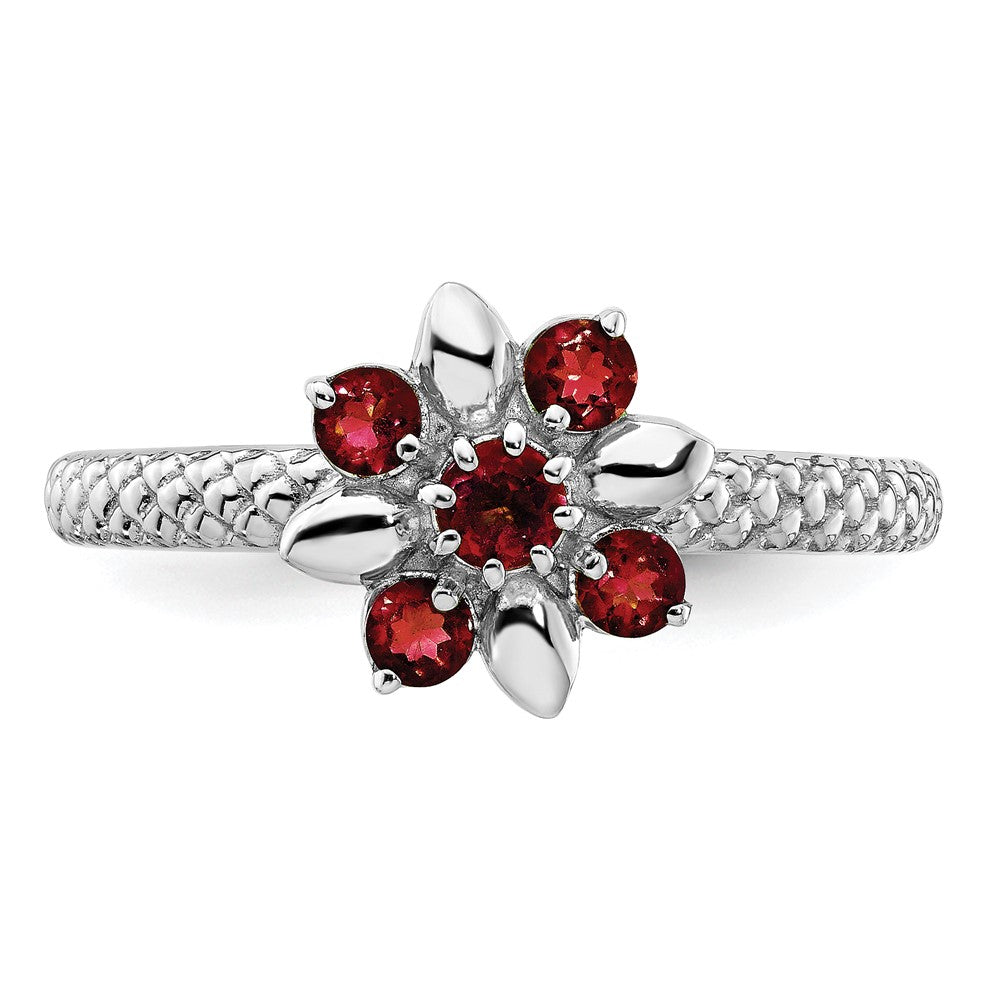 Sterling Silver Stackable Expressions Garnet Ring