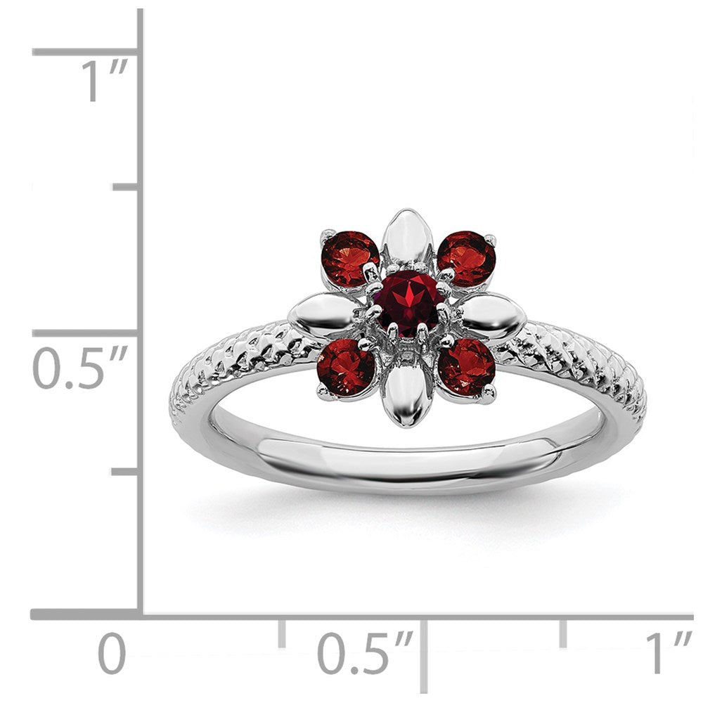 Sterling Silver Stackable Expressions Garnet Ring