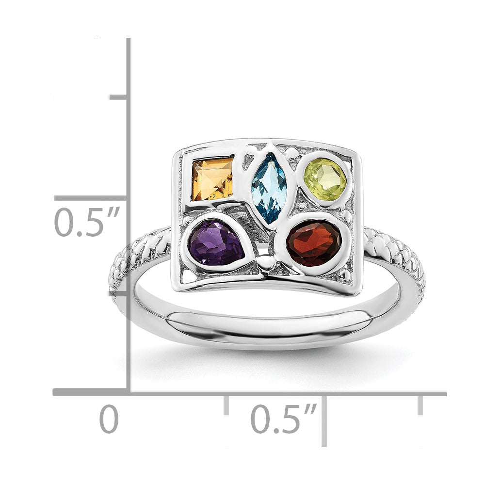 Sterling Silver Stackable Expressions Gemstone Ring