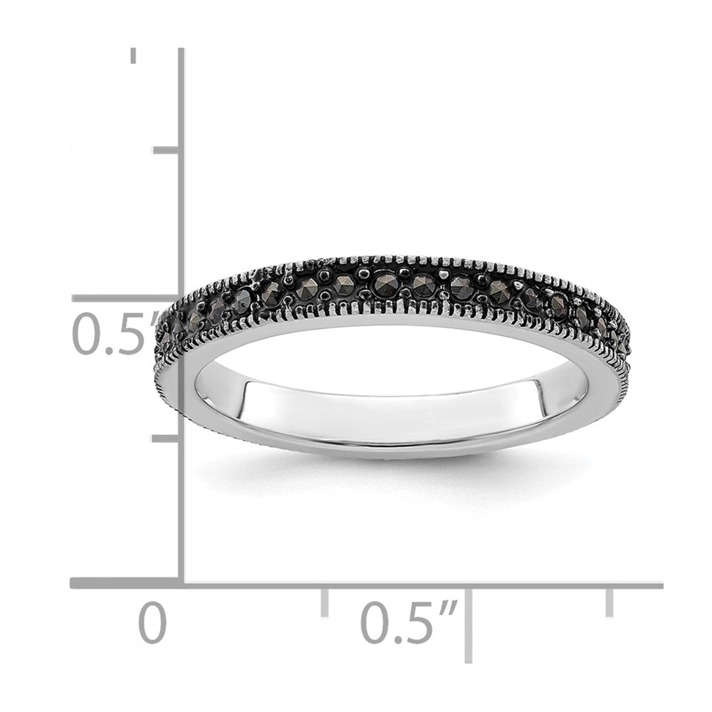 Sterling Silver Stackable Expressions Marcasite Band