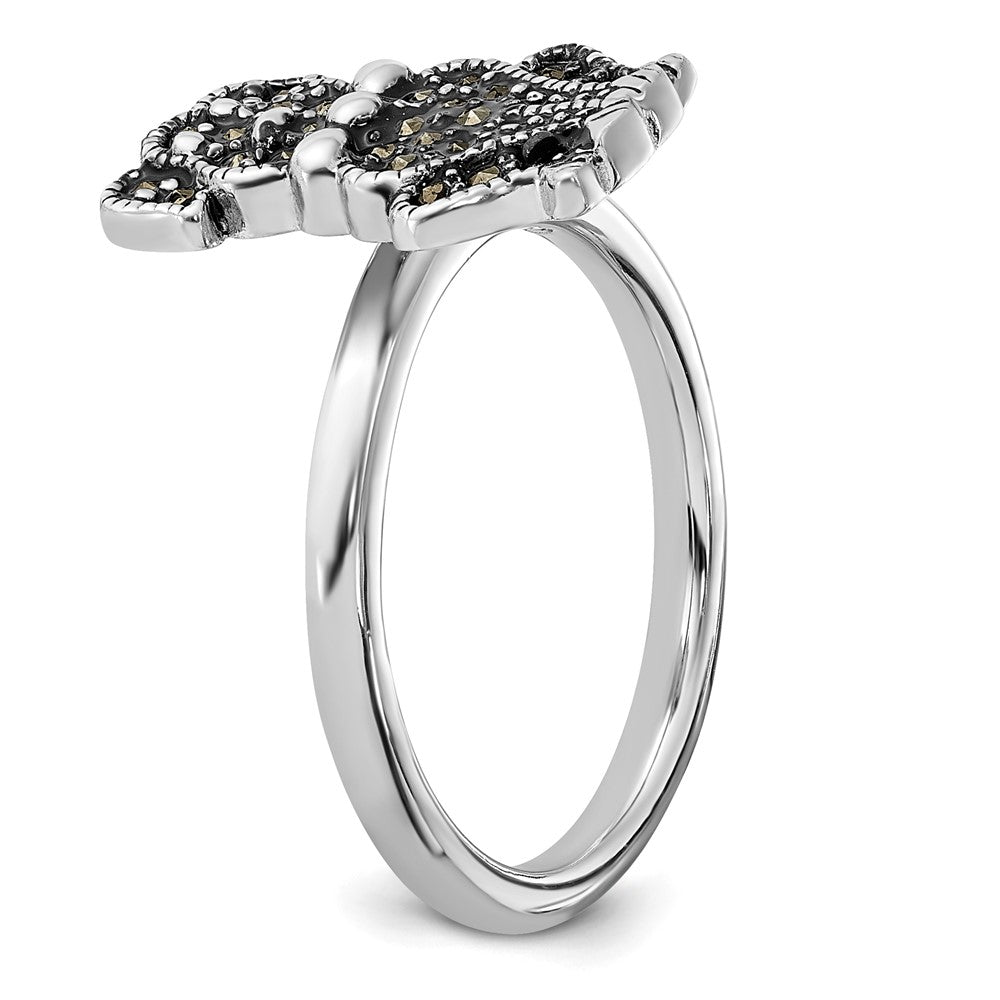 Sterling Silver Stackable Expressions Marcasite Dog Ring