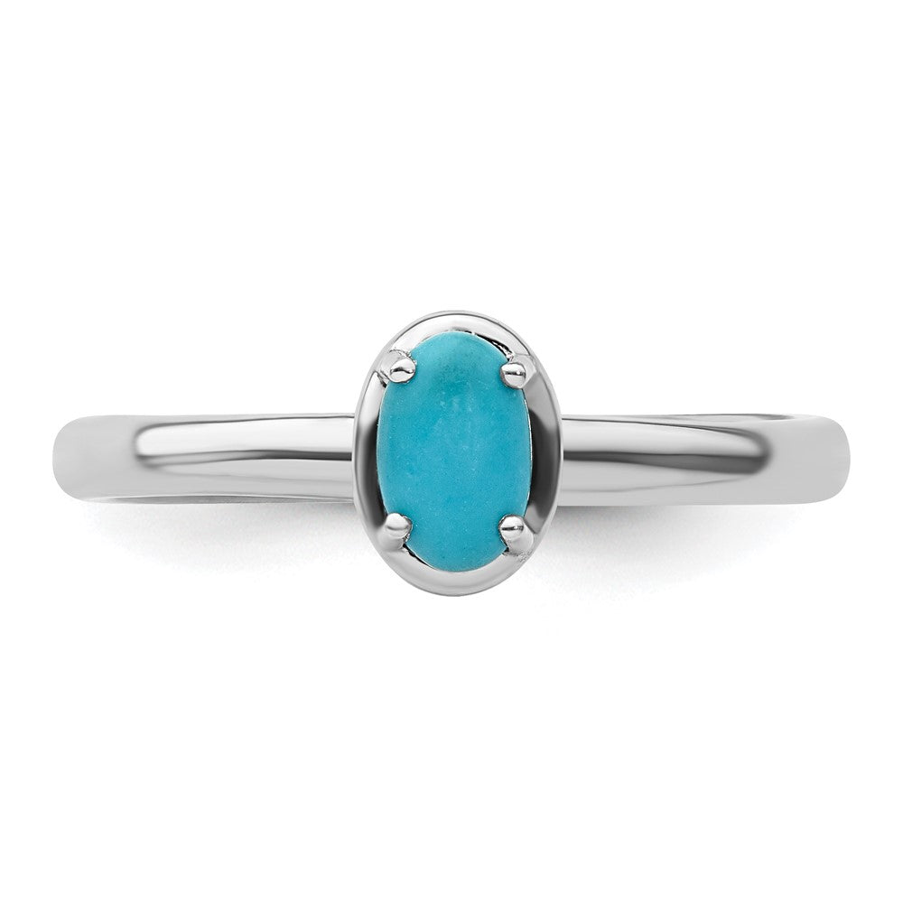 Sterling Silver Stackable Expressions Turquoise Polished Ring