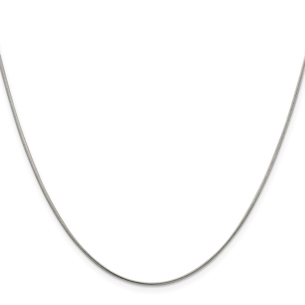 Sterling Silver Rhodium-plated 1mm Round Snake Chain