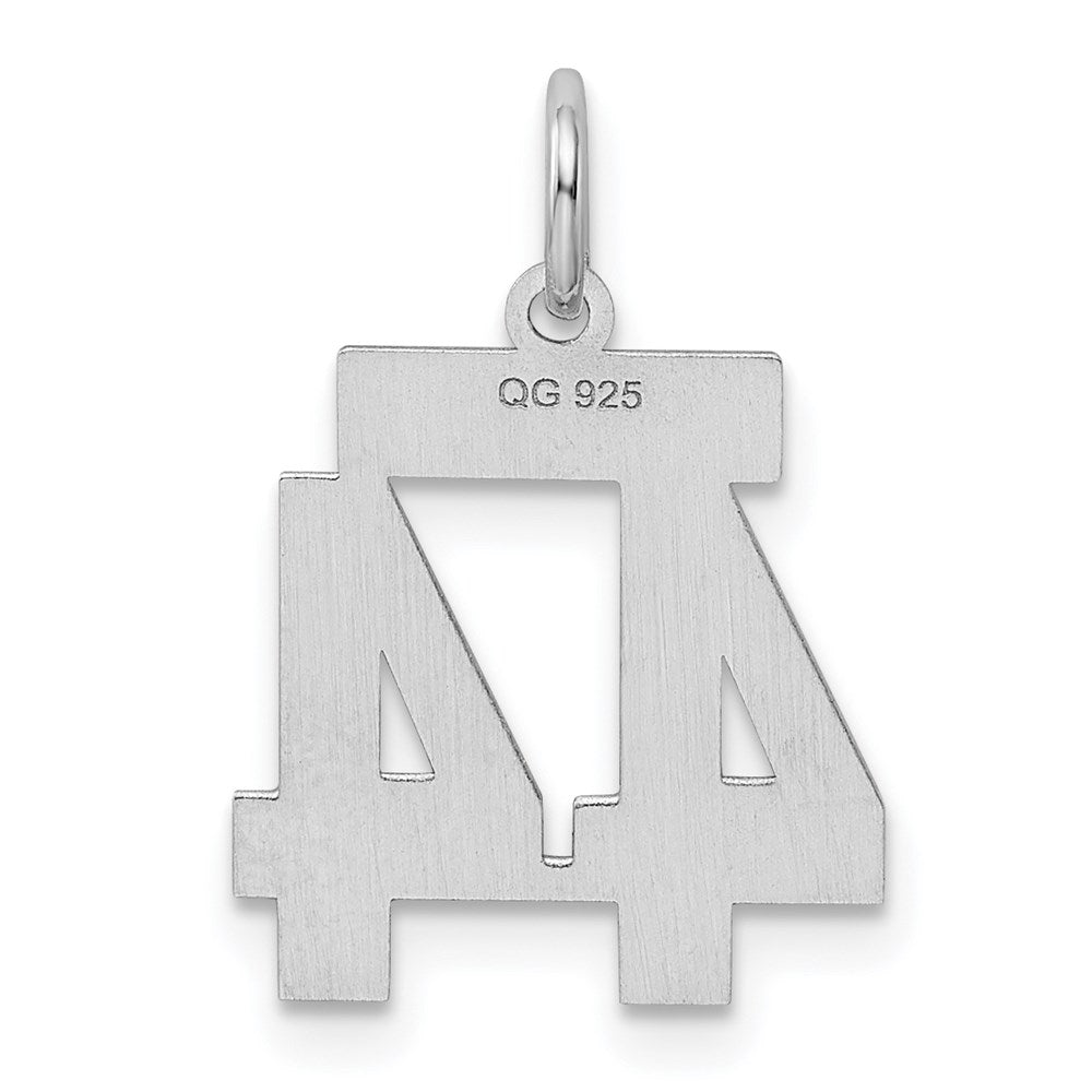 Sterling Silver/Rhodium-plated Polished Number 44 Charm