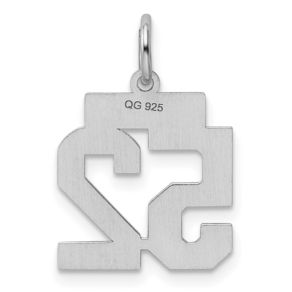 Sterling Silver/Rhodium-plated Polished Number 52 Charm