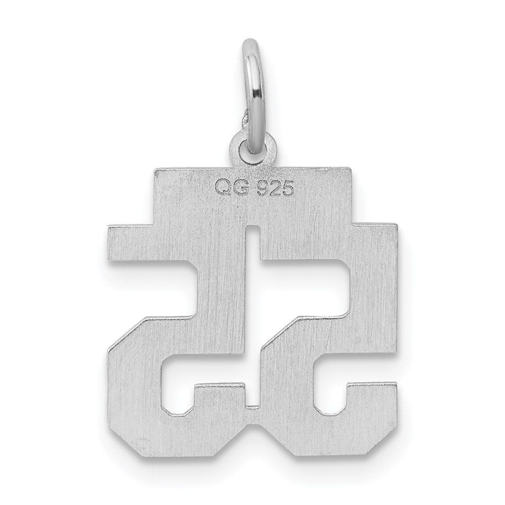 Sterling Silver/Rhodium-plated Polished Number 55 Charm