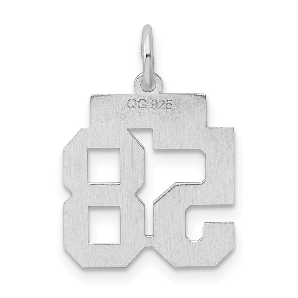 Sterling Silver/Rhodium-plated Polished Number 58 Charm