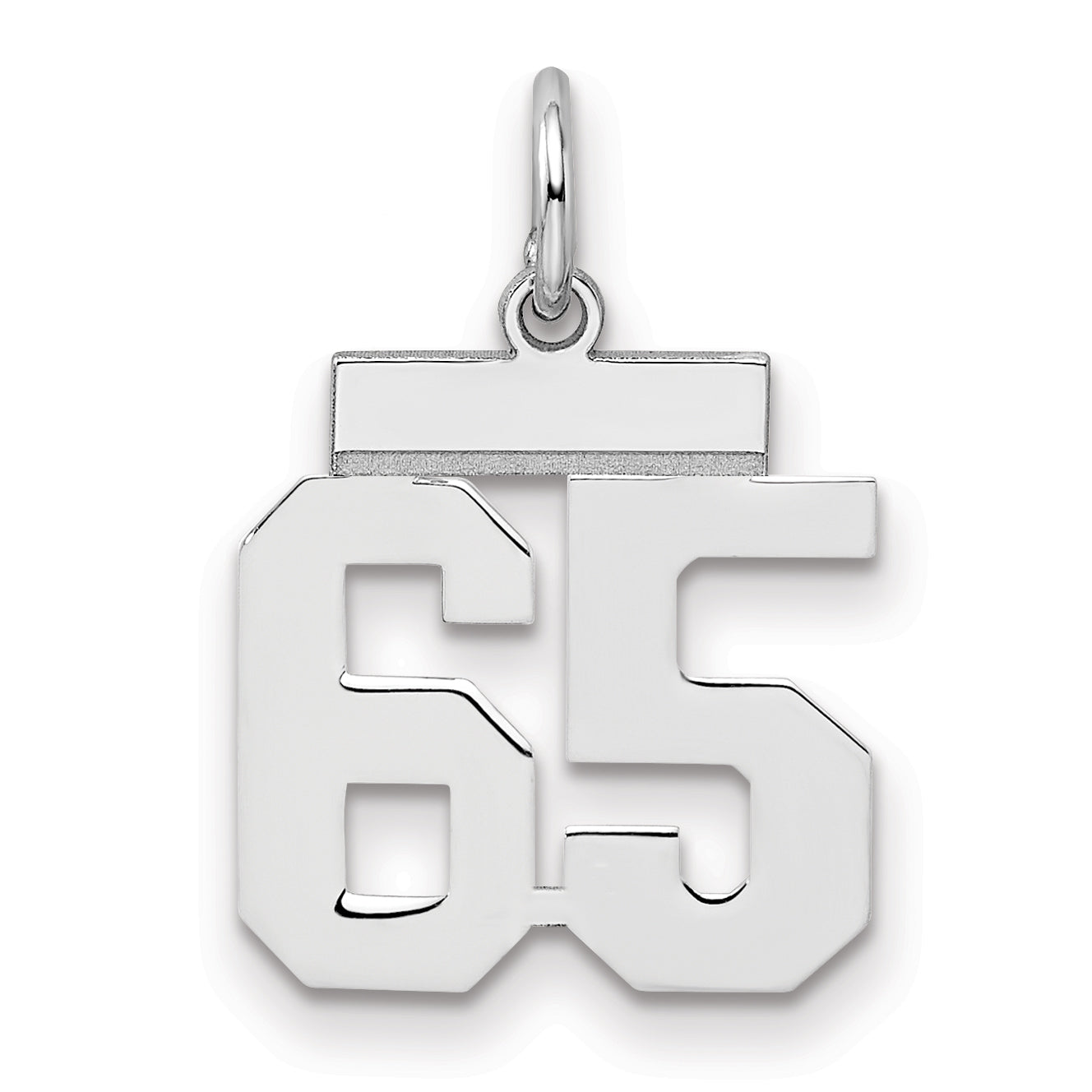 Sterling Silver Small Polished Number 65 QSS65