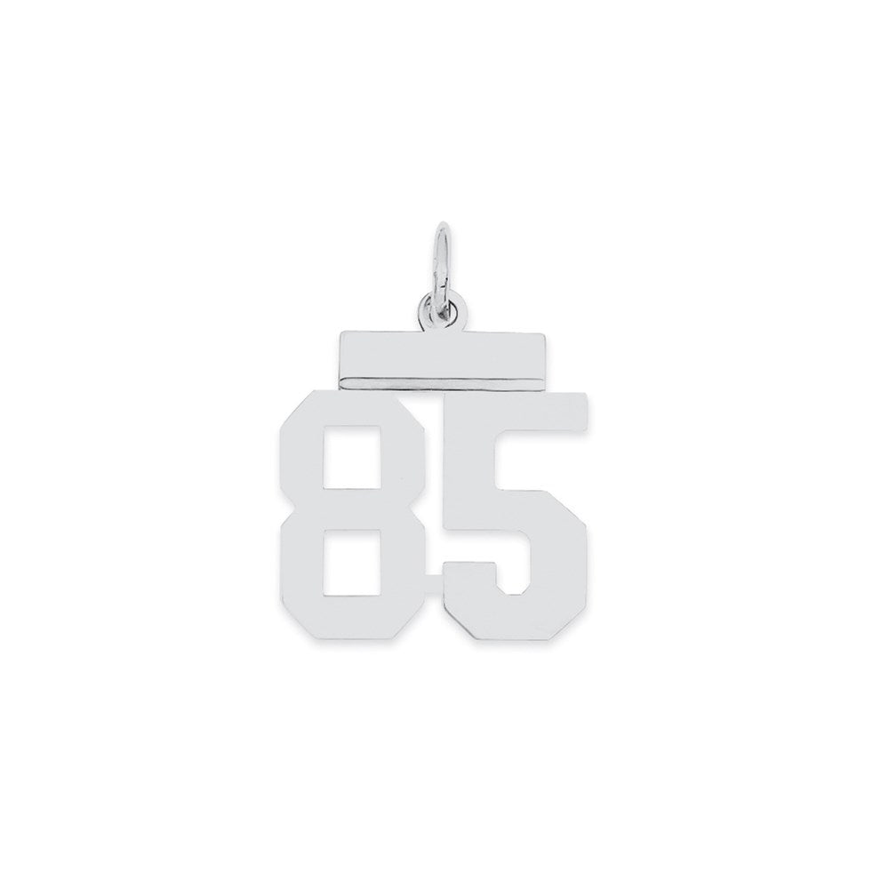 Sterling Silver/Rhodium-plated Polished Number 85 Charm