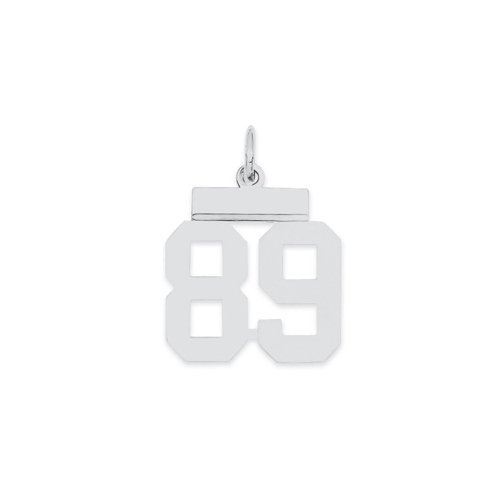 Sterling Silver/Rhodium-plated Polished Number 89 Charm