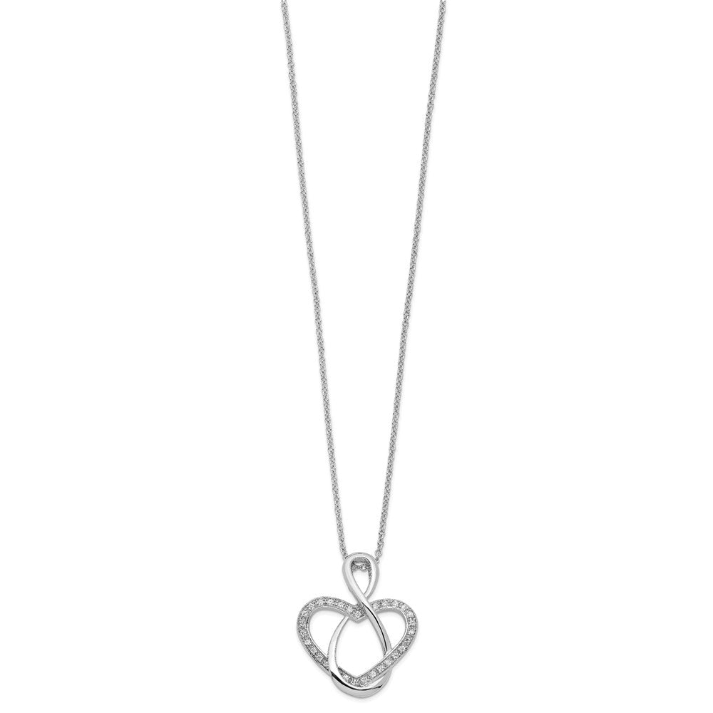 Sentimental Expressions Sterling Silver Rhodium-plated CZ Lifetime Friend 18in Necklace