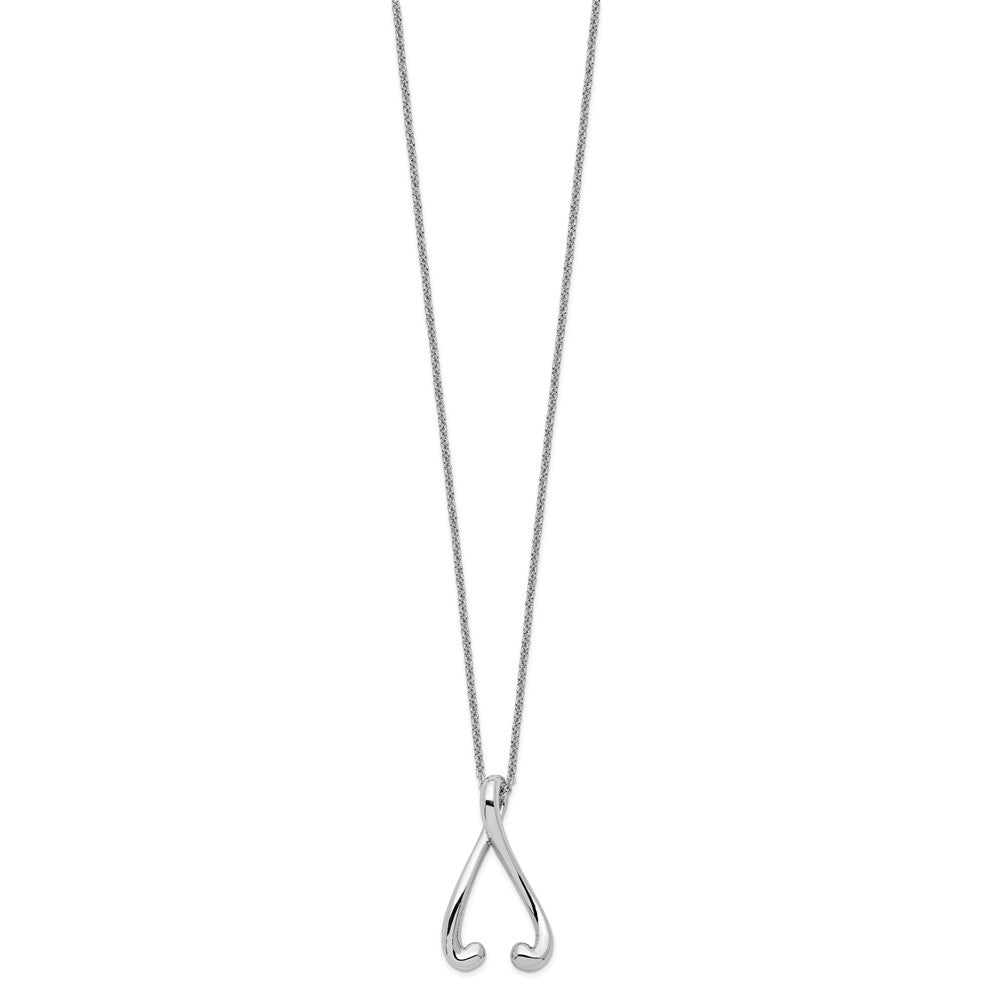 Sentimental Expressions Sterling Silver Rhodium-plated Polished I Wish You the Best 18in Necklace