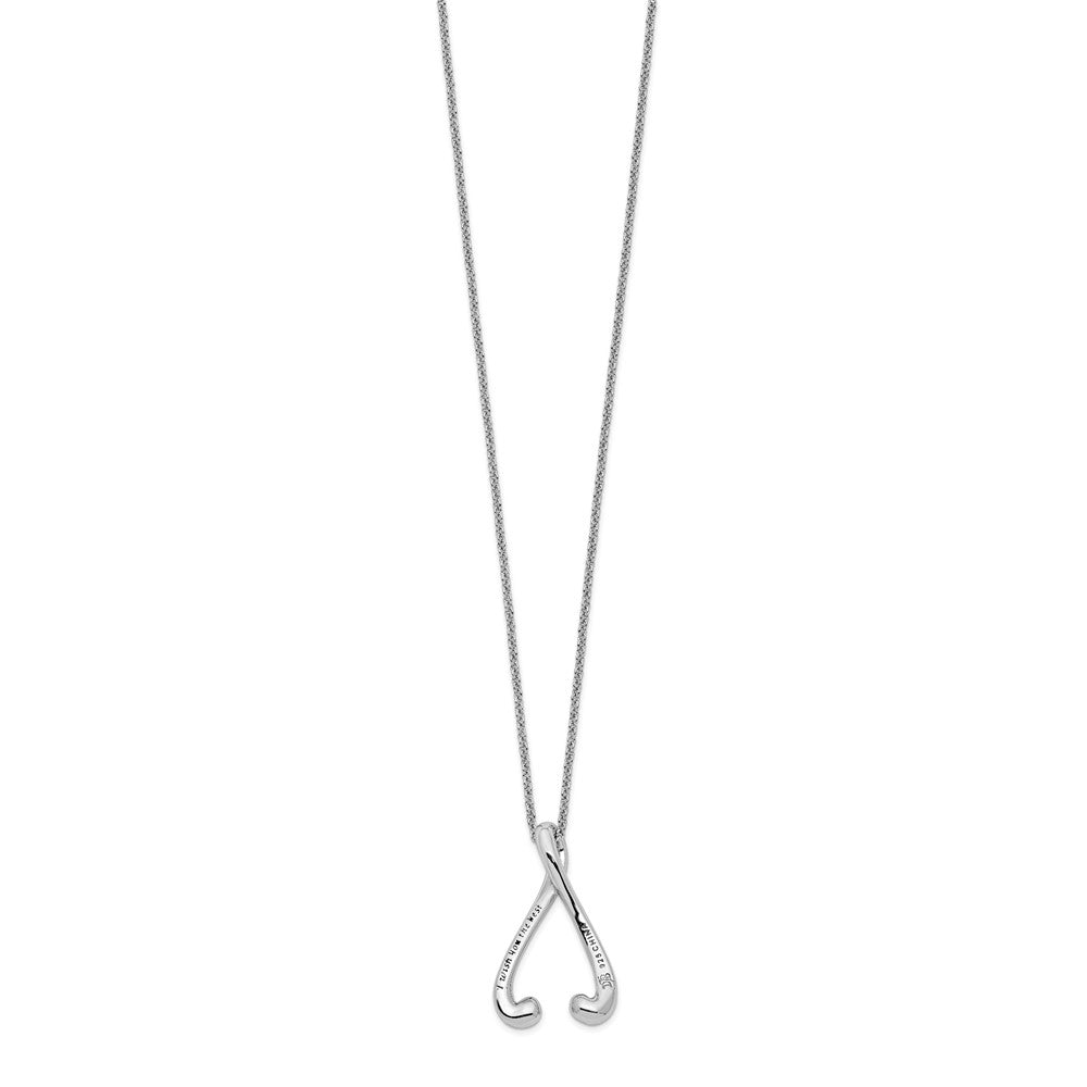 Sentimental Expressions Sterling Silver Rhodium-plated Polished I Wish You the Best 18in Necklace