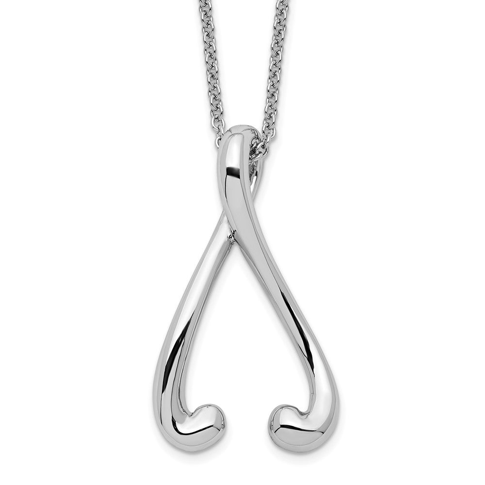 Sentimental Expressions Sterling Silver Rhodium-plated Polished I Wish You the Best 18in Necklace