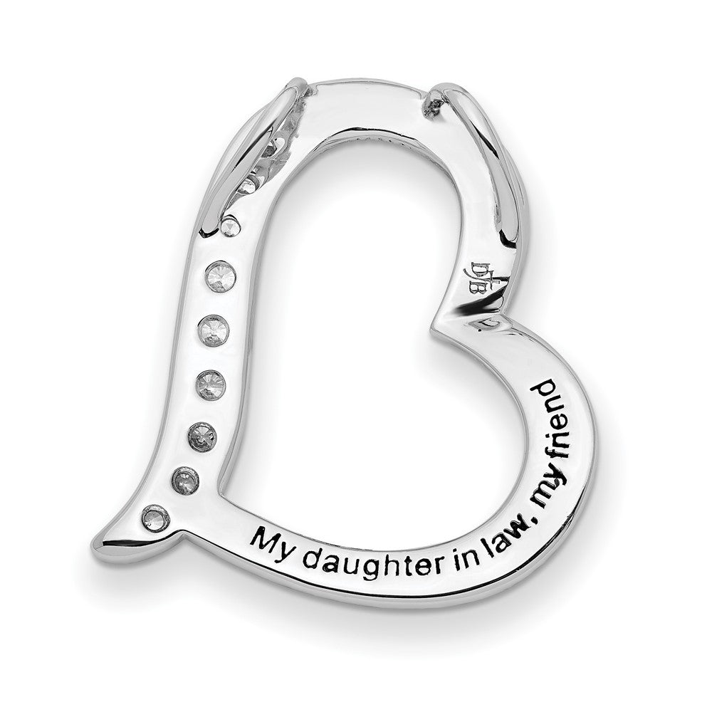 Sentimental Expressions Sterling Silver Rhodium-plated Antiqued CZ Daughter-In-Law 18in Necklace