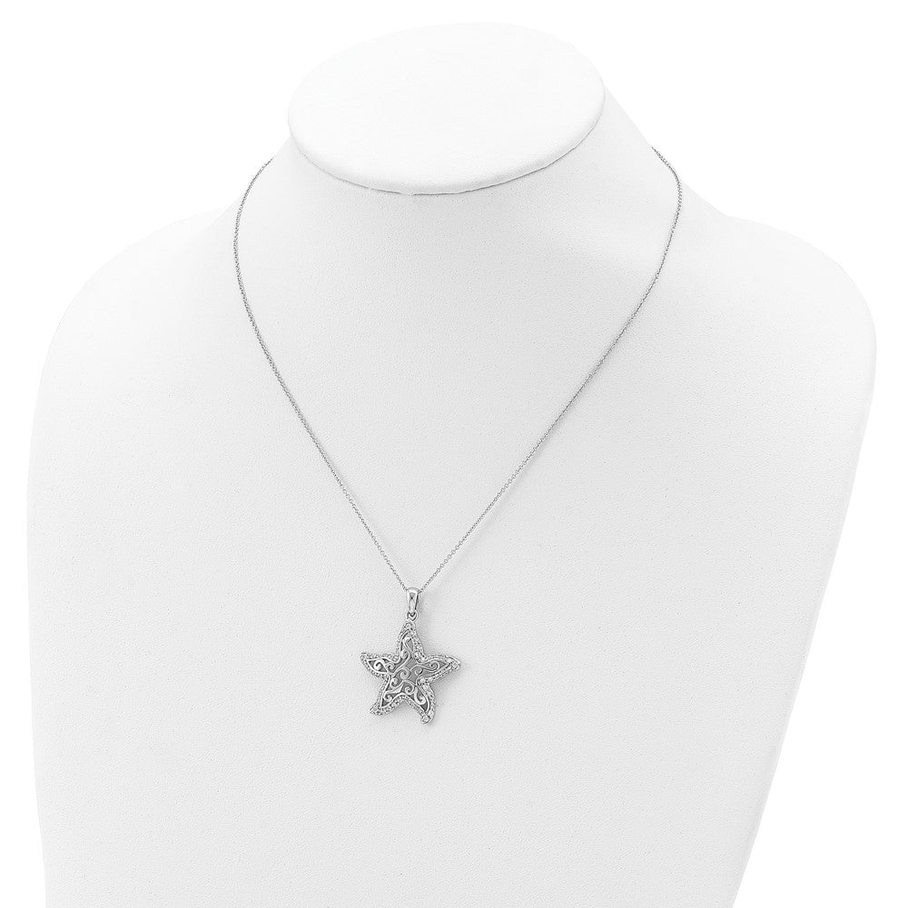 Sentimental Expressions Sterling Silver Rhodium-plated CZ Make A Difference 18in Necklace