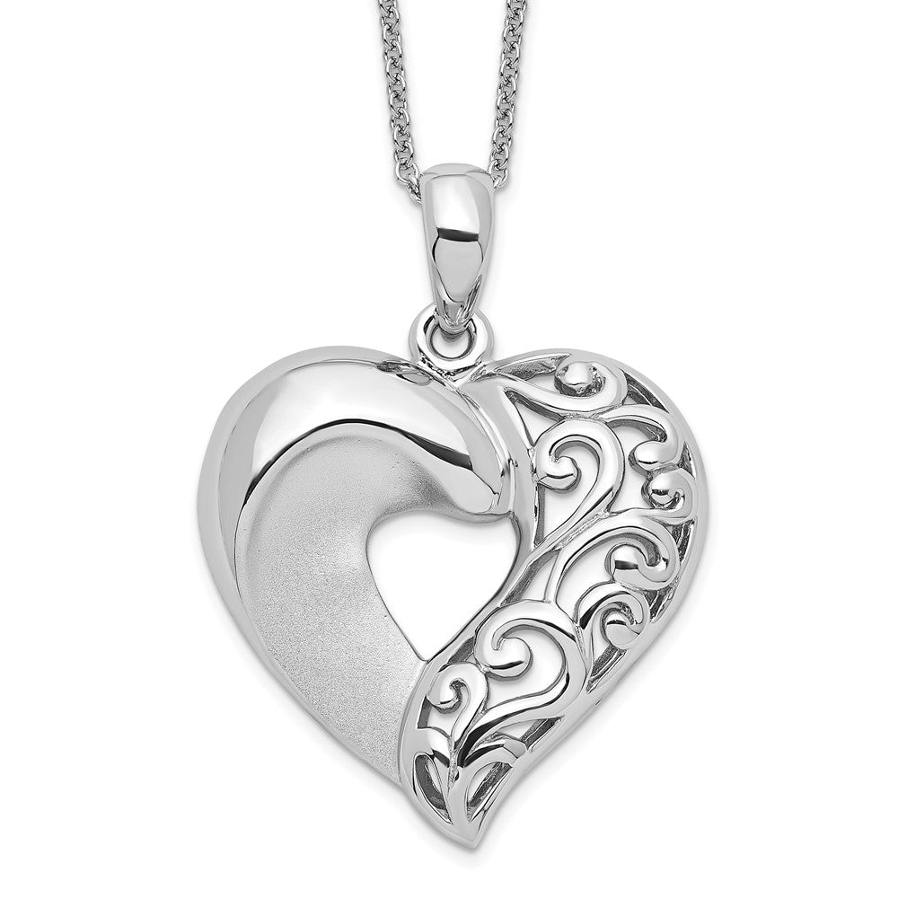 Sentimental Expressions Sterling Silver Rhodium-plated Close To My Heart 18in Necklace