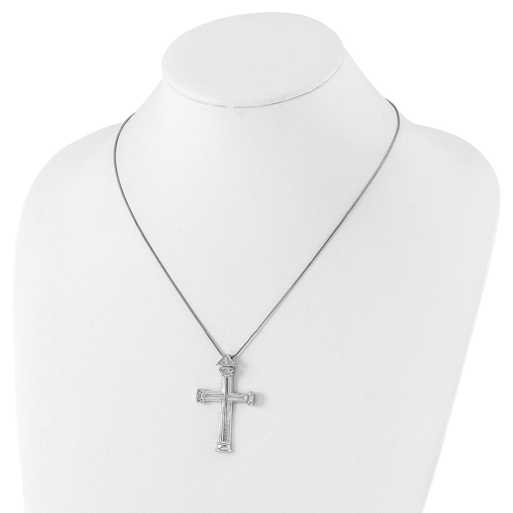 Sentimental Expressions Sterling Silver Polished Strength Cross Necklace