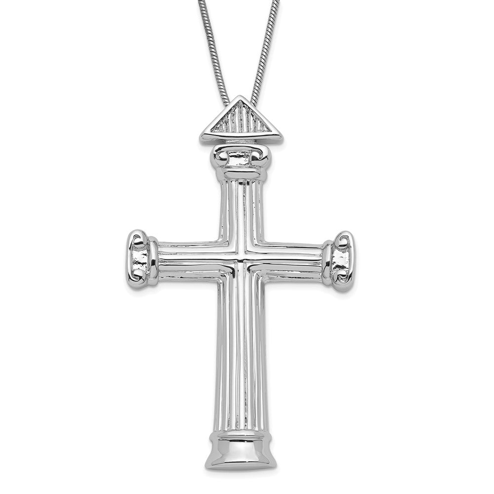 Sentimental Expressions Sterling Silver Polished Strength Cross Necklace