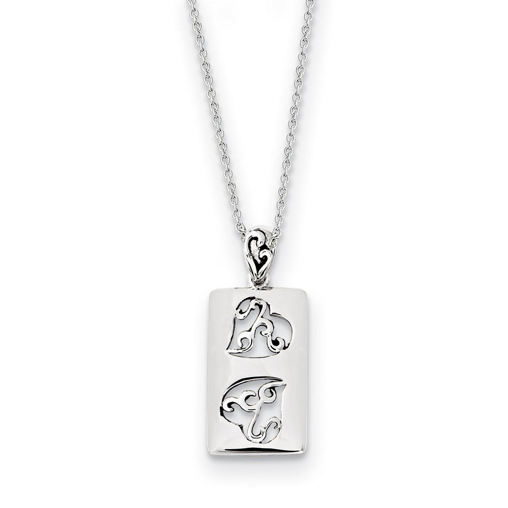 Sterling Silver Antiqued Girlfriends Two 18in Necklace