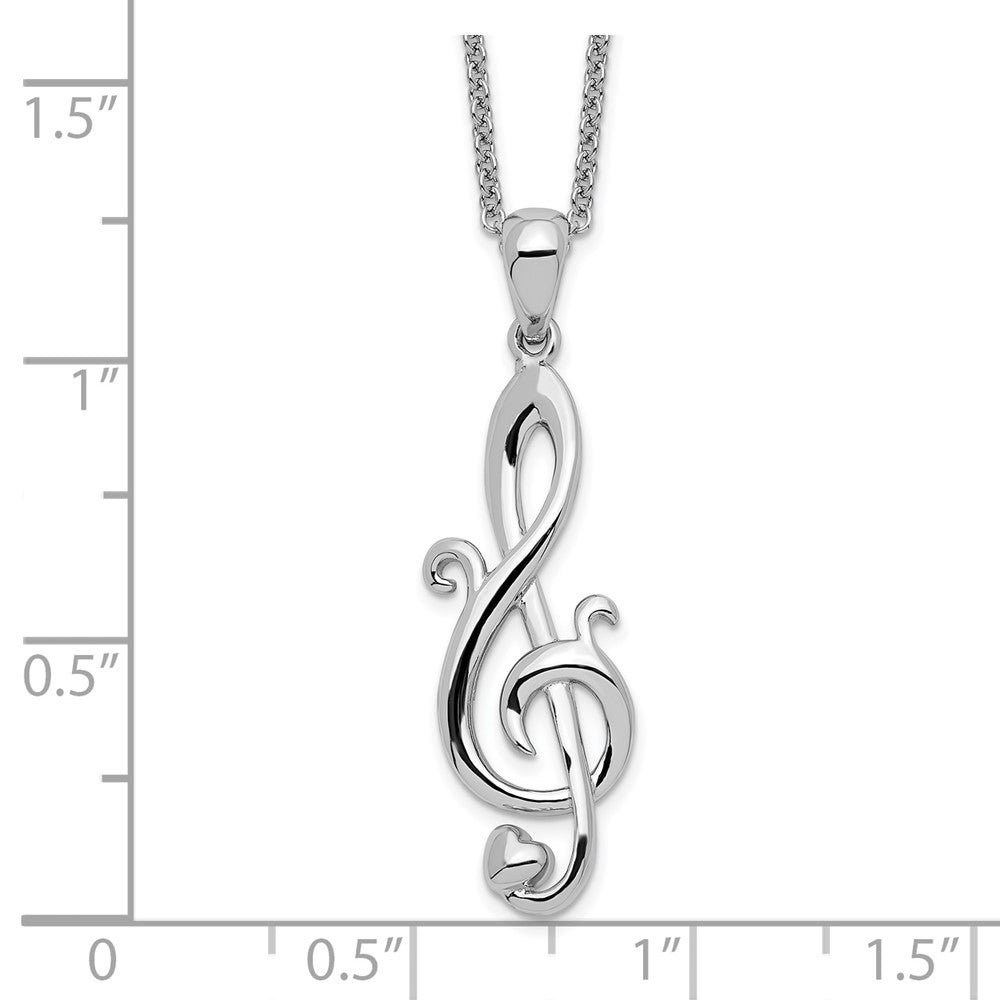 Sentimental Expressions Sterling Silver Rhodium-plated Love Note 18in Necklace