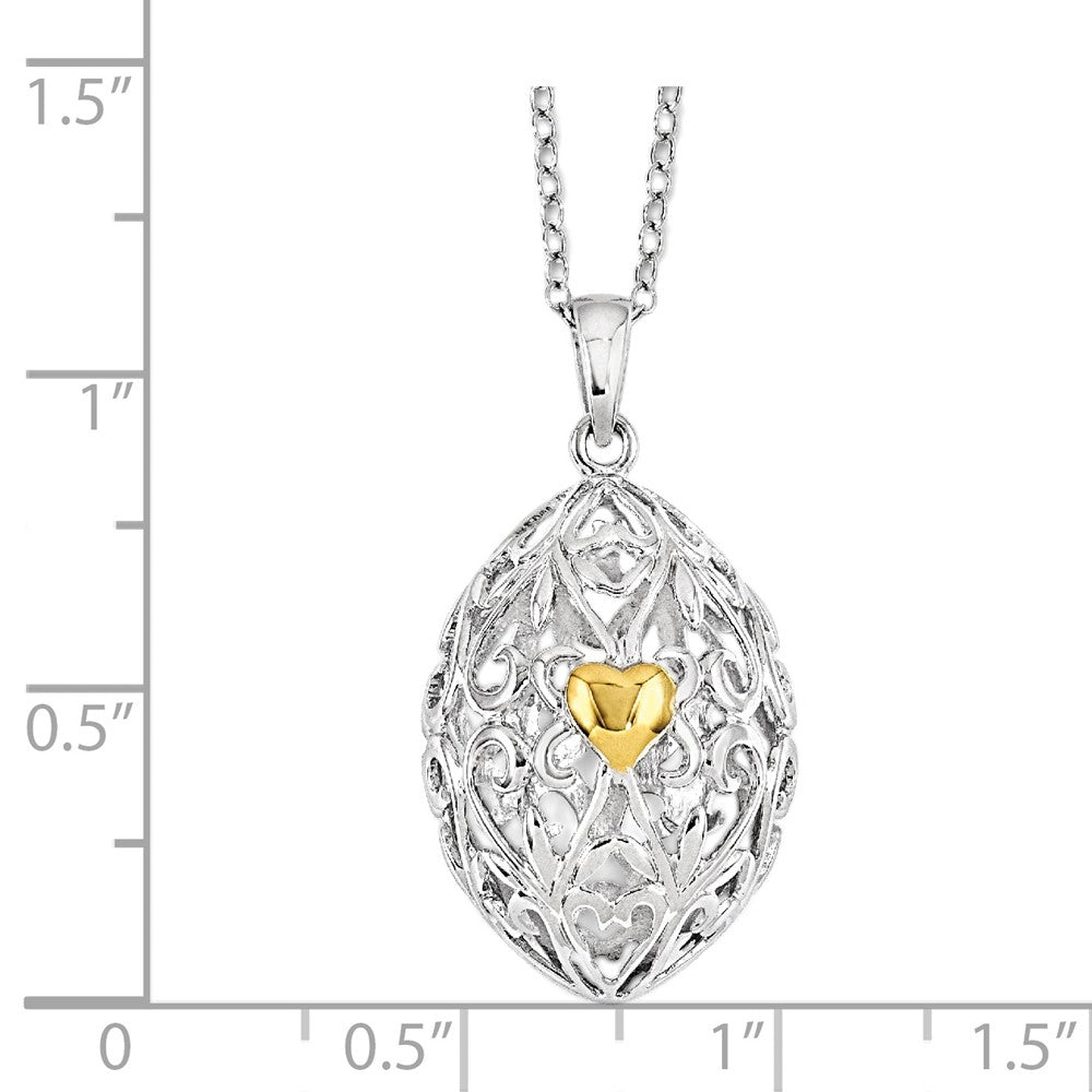 Sterling Silver & Gold-plated Nest Egg of Love 18in. Necklace