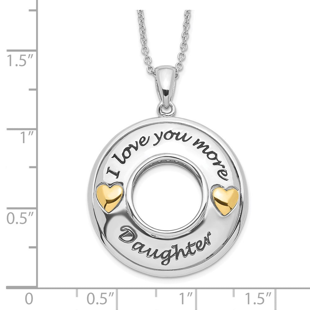 Sentimental Expressions Sterling Silver Gold-plated Antique CZ I Love You More Daughter 18in Necklace