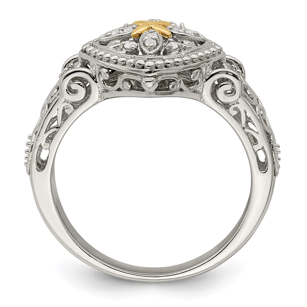 Shey Couture Sterling Silver Rhodium-plated with 14K Accent Diamond Ring