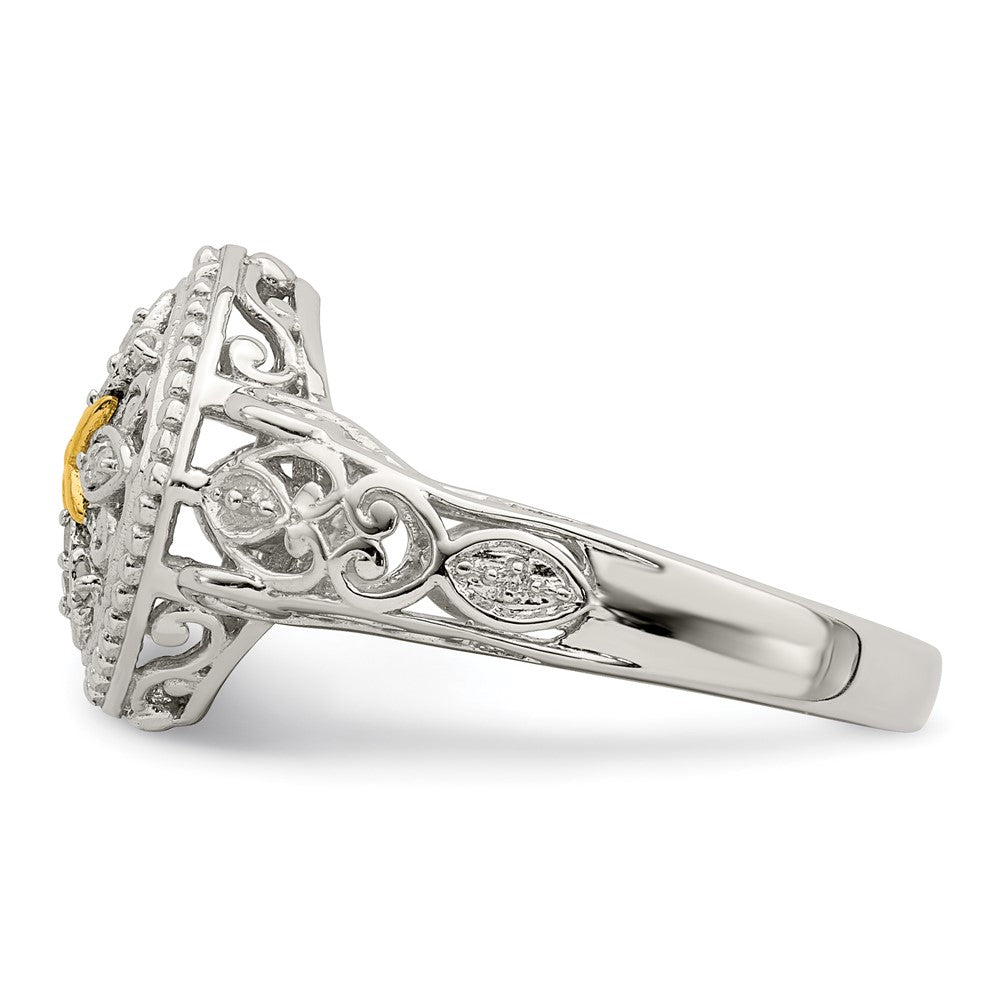 Shey Couture Sterling Silver Rhodium-plated with 14K Accent Diamond Ring