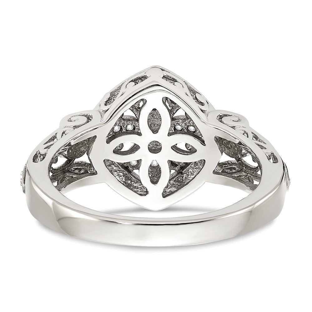 Shey Couture Sterling Silver Rhodium-plated with 14K Accent Diamond Ring