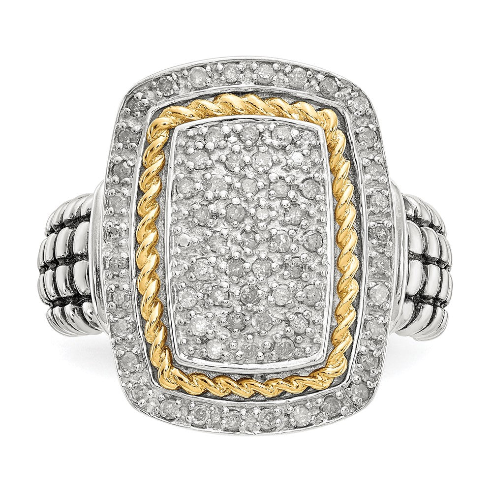 Shey Couture Sterling Silver with 14K Accent Diamond Ring